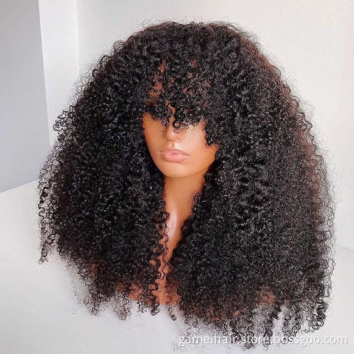 2021 wholesale high quality natural 100% virgin natural brazilian kinky curly 360 transparent Closure Lace Wig human hair wigs